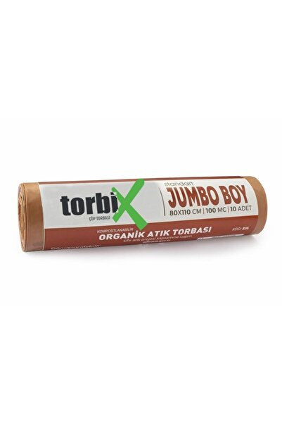 TORBİX Sıfır Atık Çöp Poşeti Organik Atık Kahverengi 80*110 Cm 800 Gr 10 Rulo