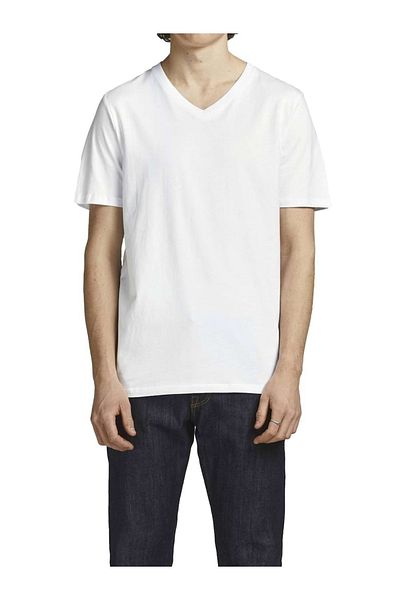 Jack & Jones JACK&JONES Men's T-Shirt, 2-Pack - JACBASIC V-NECK TEE, Short Sleeve, Plain, Cotton