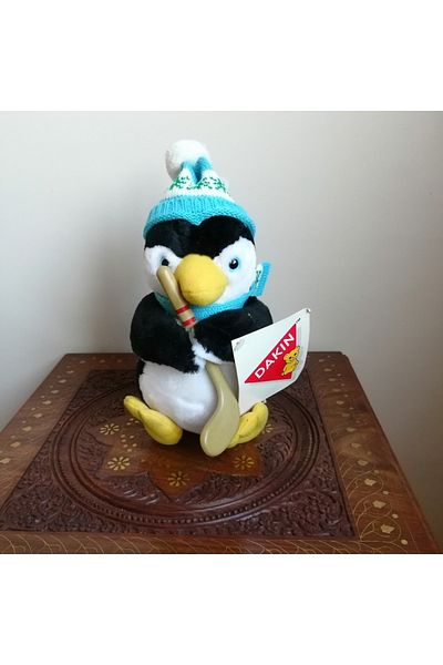 DAKIN TOYS Black and White Plush with Golf Club - Soft Toy Made in Korea