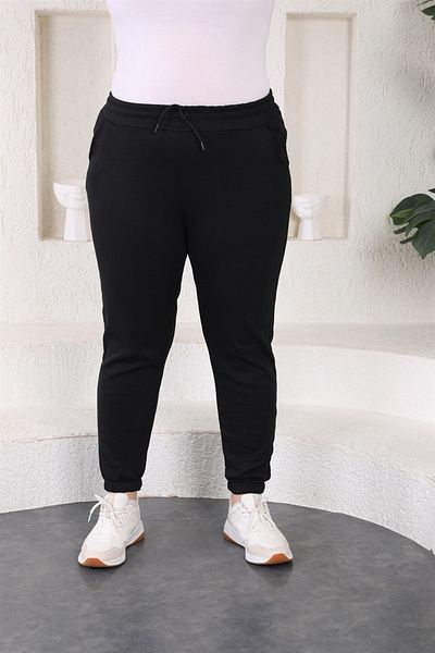 WestBound Pantaloni de sport Jogger pentru damă, mărimi mari, negre