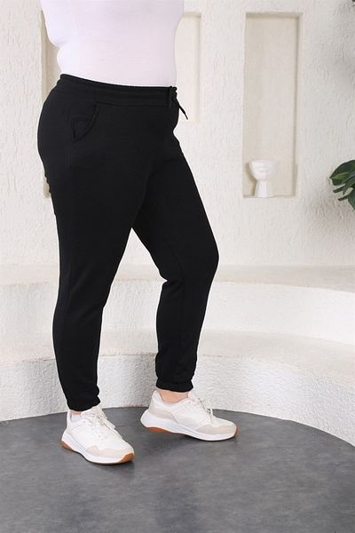 WestBound Pantaloni de sport Jogger pentru damă, mărimi mari, negre