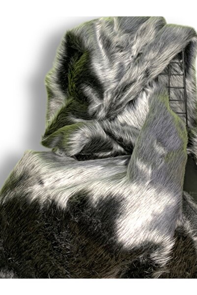 PLUSH STUDIO Zp Ymf Uzun Tüylü, Gri Brisa Peluş Kumaş 100x150cm Tekstil, Ev Tekstili (ÖZEL RENK)