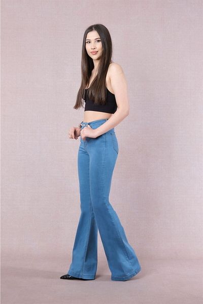 Trn JNS Raymond Laura Blugi Spanioli Blugi Spanioli Talie Înaltă Colorfast Mid Blue Pantaloni Jean