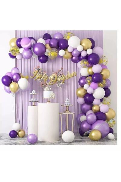 Bkmc Set de lanțuri de baloane Macaron Purple Decor pentru baloane în nuanțe ...