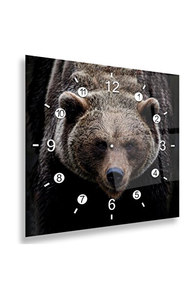 EMYA HOME Pictură pe sticlă cu ceas de urs