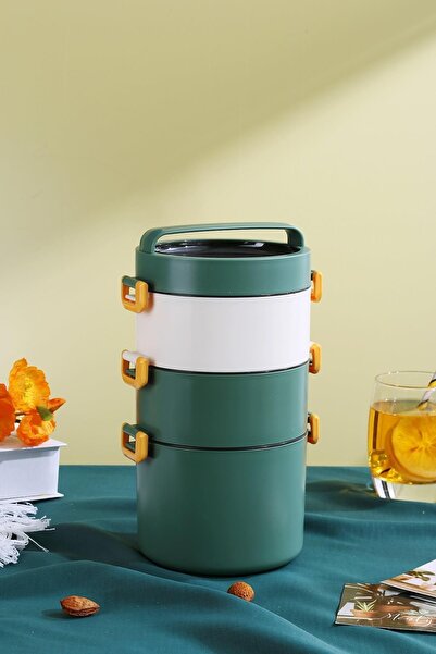 Vagonlife Bento Lunch Box Ofis-okul Için Yeni Nesil Sefer Tası 3 Katlı Büyük ...