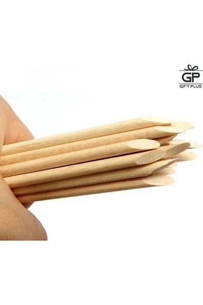 gift plus Professional Orange Stick 10 Pack Cuticle Pusher
