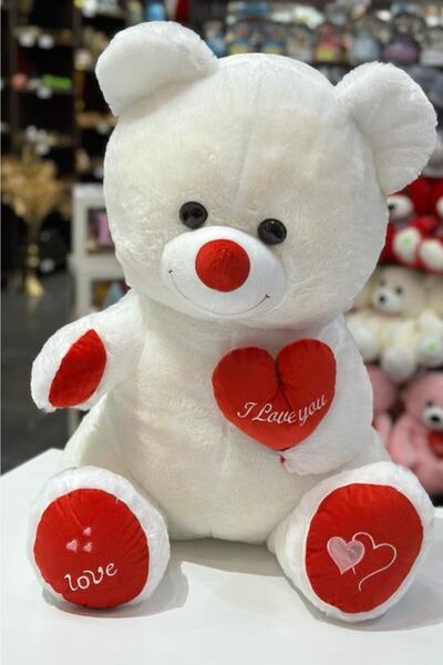 BeySüS Cute Plush Teddy Bear White 60 cm