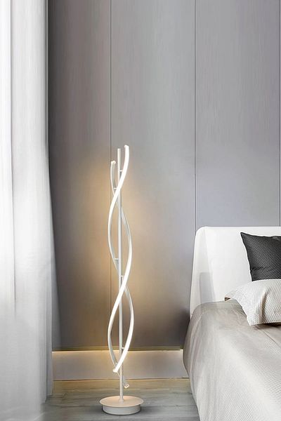 burenze عاكس الضوء ذو التصميم الحديث Arte Milano LED عاكس الضوء مصباح أرضي أبيض يضيف صورة أنيقة