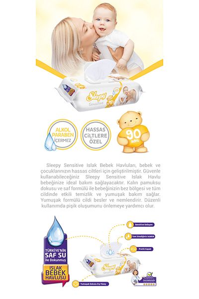 Sleepy Sensitive Wet Wipes 90 Sheets 10 Pieces