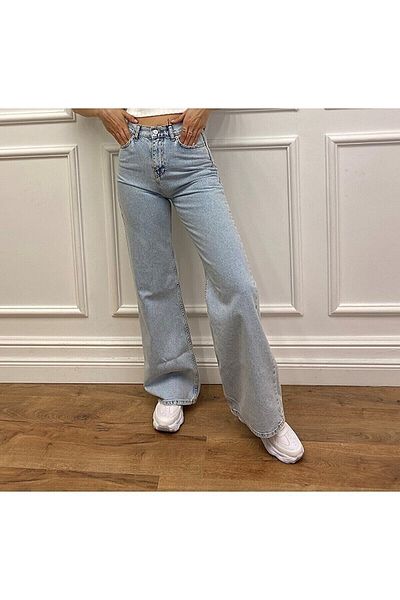 Trn JNS Dylan Blue Snow Wash Lycra Blugi cu picioare largi