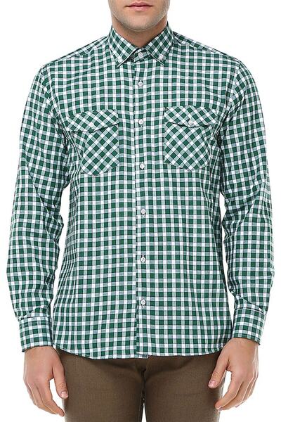 Varetta Ανδρικό πουκάμισο με μακρυμάνικο πράσινο καρό διπλή τσέπη