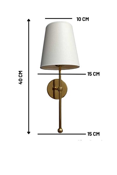BSA LIGHTING (2 PCS) Pars Single Gold Sconce (with Cream Lampshade)