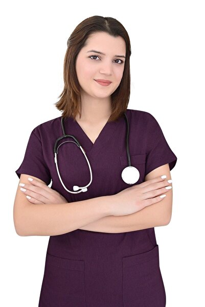 Nur Medikal Giyim Dres u boji šljive Sa likrom