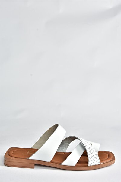 Fox Shoes Papuci de damă albi din piele naturală Daily P291039603