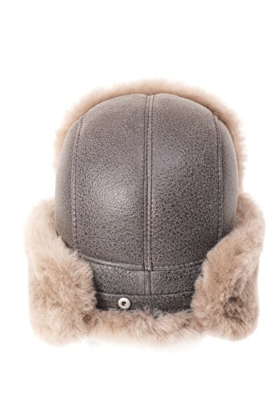 Mumcu's Leather Kulaklı Kışlık Hakiki Deri Kürklü Ushanka Pilot Unisex Şapkası