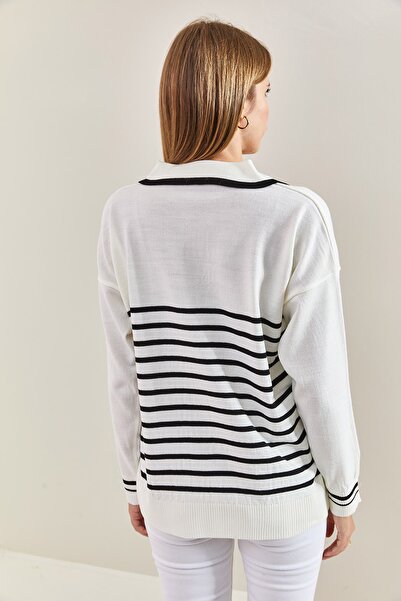 Bianco Lucci Buntes, gestreiftes Poloshirt für Damen