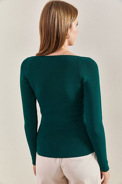 Bianco Lucci Women's Square Collar Knitwear Sweater