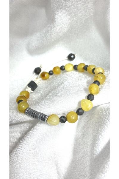 Selen’S Gümüş سوار العنبر الأصلي للجنسين سوار الشفاء سلسلة سوار الحجر الطبيعي