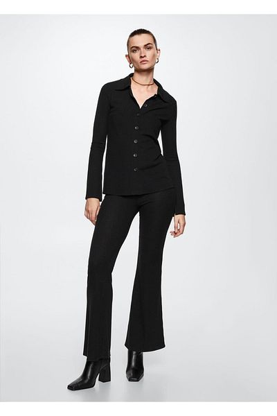 MANGO Woman Pantaloni evazați cu șnur