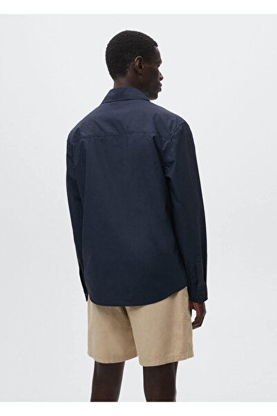 MANGO Man Göğsü Cepli Pamuklu Gömlek Ceket