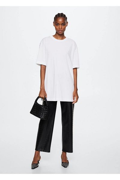 MANGO Woman Tricou supradimensionat din bumbac
