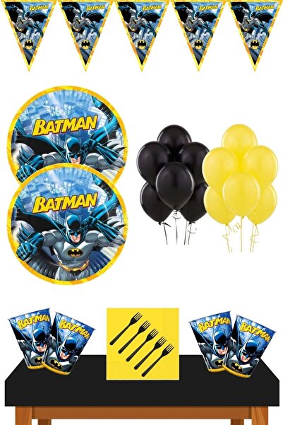 kullanatparti Batman Doğum Günü Konsepti 8 Kişilik Siyah Ekonomik Set Batmen ...