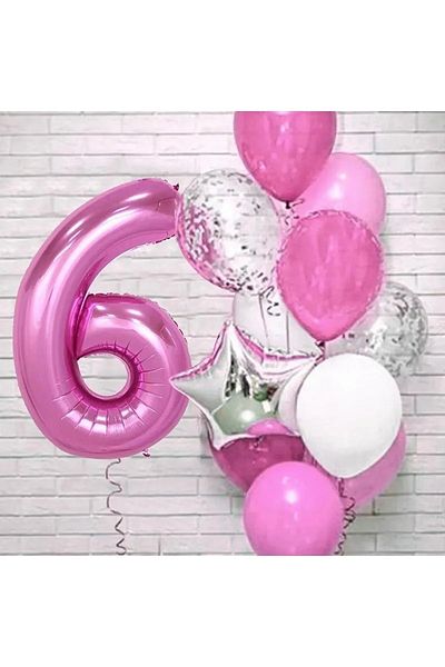 DÜVENCİ TİCARET Set of 6 Fuchsia Wet Balloons