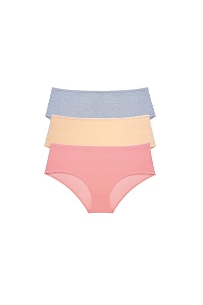 Royaleks High Waist Bato Panties 3 Pieces - Gray Skin Powder