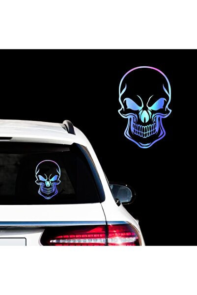 ÖZKAŞ Hologram Kuru Kafa Sticker Çıkartma Oto Aksesuar