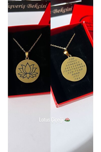 Alışveriş Bekçisi Lotus Flower Round Steel Plate Necklace