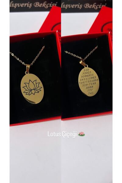 Alışveriş Bekçisi قلادة من الفولاذ البيضاوي بنمط زهرة اللوتس