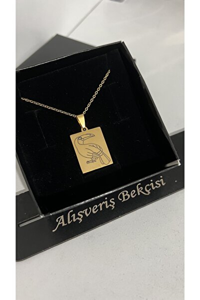 Alışveriş Bekçisi قلادة مستطيلة من الفولاذ على شكل طائر الطوقان