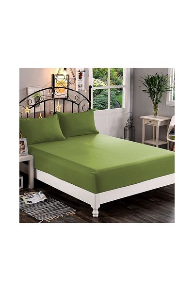 Şanlı Cearşaf elastic din bumbac pieptănat 120' 120*200 cm (kaki)