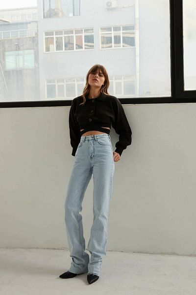 Trn JNS Extra High A.c.a.i.p S.o.l.m.a.z Blue Loose Jeans Pantaloni Palazzo (super High)