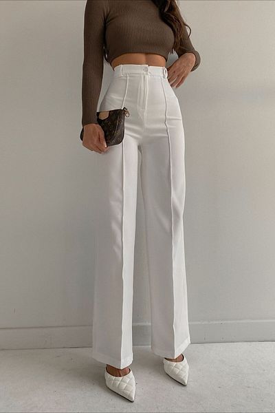Trn JNS Arrow Gold Black Furry Pantaloni Palazzo largi pentru femei, anii 90, super înalți