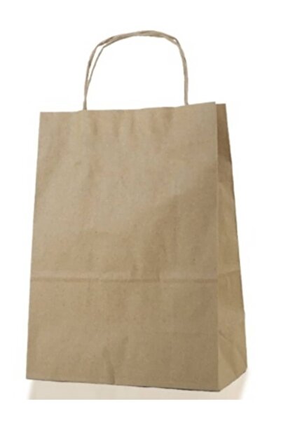 Glora Burgu Saplı Kraft Kağıt Çanta 32x40x12 (50 Adet)