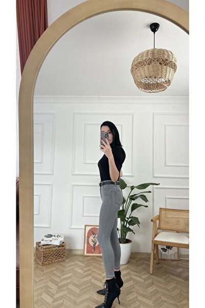 Trn JNS Asel Високі джинси-кльош з вузькими штанинами, що не линяють