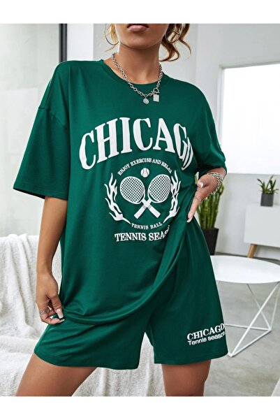 Machetta Chicago Tennis Season Printed Nefti Shorts T-Shirt Summer Sports Set