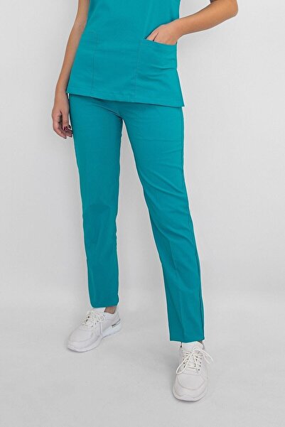 Nur Medikal Giyim بنطلون ليكرا أزرق فيروزي