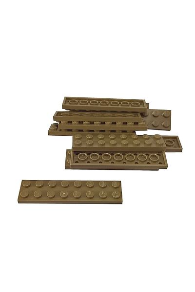 LEGO Moc Custom Accessory Creator Plate 2 X 8 Flat Brick Dark Tan 4 Pieces Will Be Sent