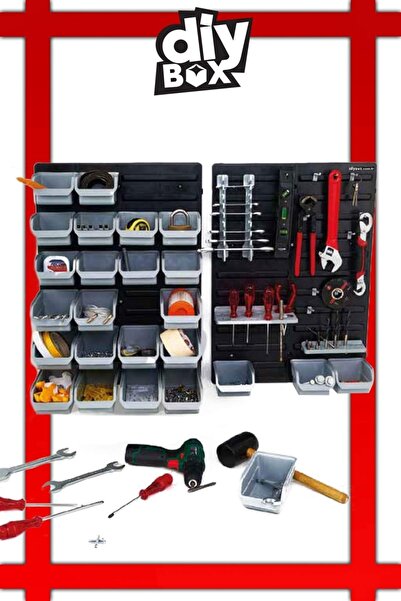 DiyBox Kentucky 52 Parça Avadanlık Alet Askısı Organizer Duvar Panel Seti