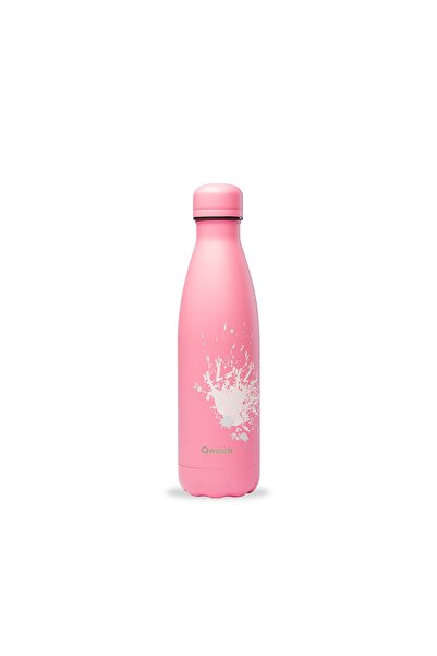 QWETCH Qd3381 Sprey Desenli Isı Yalıtımlı 500ml Termos - Pembe