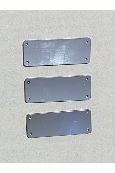 Öztürk Placă dreptunghiulară din plexiglas. 1,5 cm x 3,7 cm. 20 bucăți. Argint.