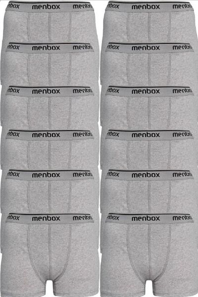 MENBOX Men's Gray 6-Piece Lycra Classic Boxers