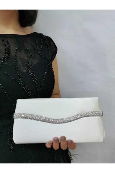 NAZART Γυναικείο βραδινό φόρεμα από σατέν Mother of Pearl Stone Clutch Portfolio Hand Night Τσάντα αρραβώνων γάμου
