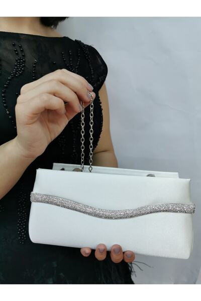 NAZART Γυναικείο βραδινό φόρεμα από σατέν Mother of Pearl Stone Clutch Portfolio Hand Night Τσάντα αρραβώνων γάμου