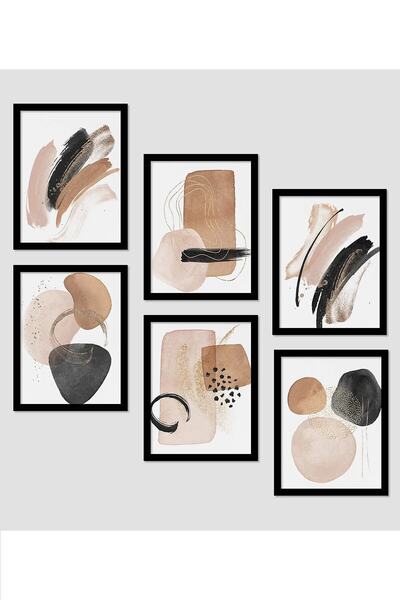 NT Handmade 6 Parça Çerçeve Görünümlü Mdf Tablo Seti