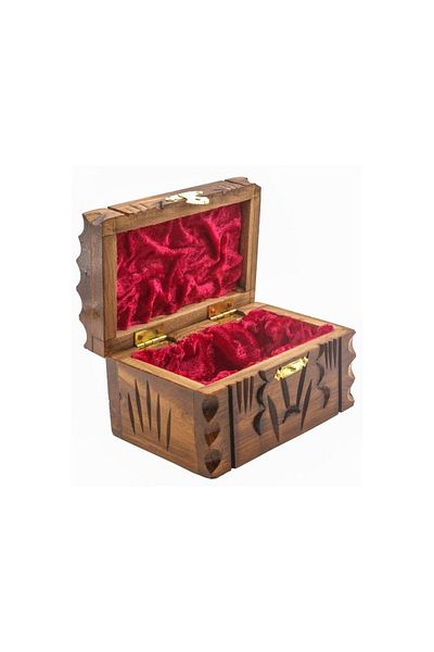Ersa Hediyelik Walnut Wooden Jewelry Box Jewelry Box Wooden Box Size 14-8 Cm