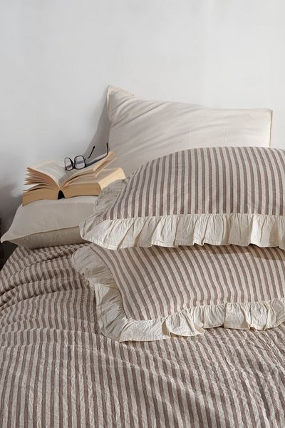 Macas Home Soil 100% Cotton Frilly Yarn Dyed Single Duvet Cover Set 160*220